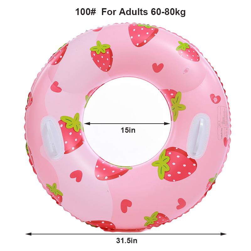 1Pcs Strawberry Swim Tube Inflatable Pool Float Pool Accessory Adult Swim Float Ring Summer Water Toys