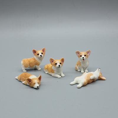 Exquisite Mini Corgi Harzpuppe Autodekorationszubehör Auto Innenraum Ornament Niedliches Geschenk Tischplatte Welpe
