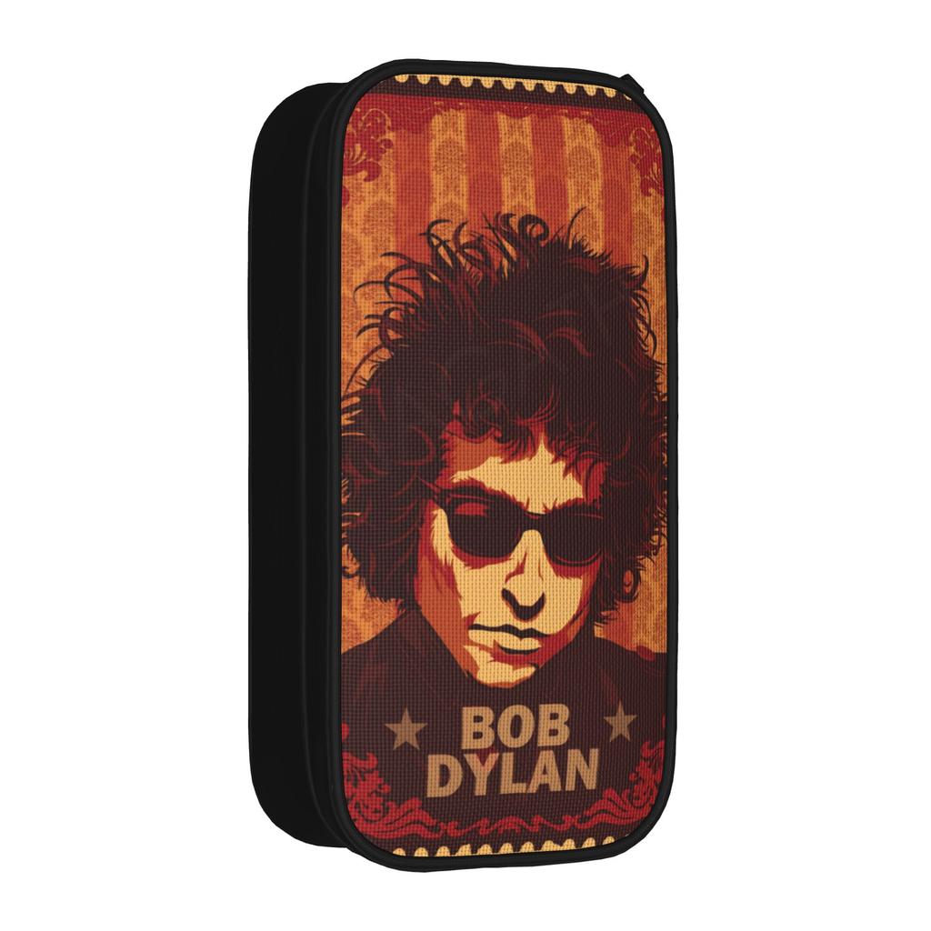 Bob Dylan Singer Pen Box Double Layer Large Capacity For School Pencil Bag Gift