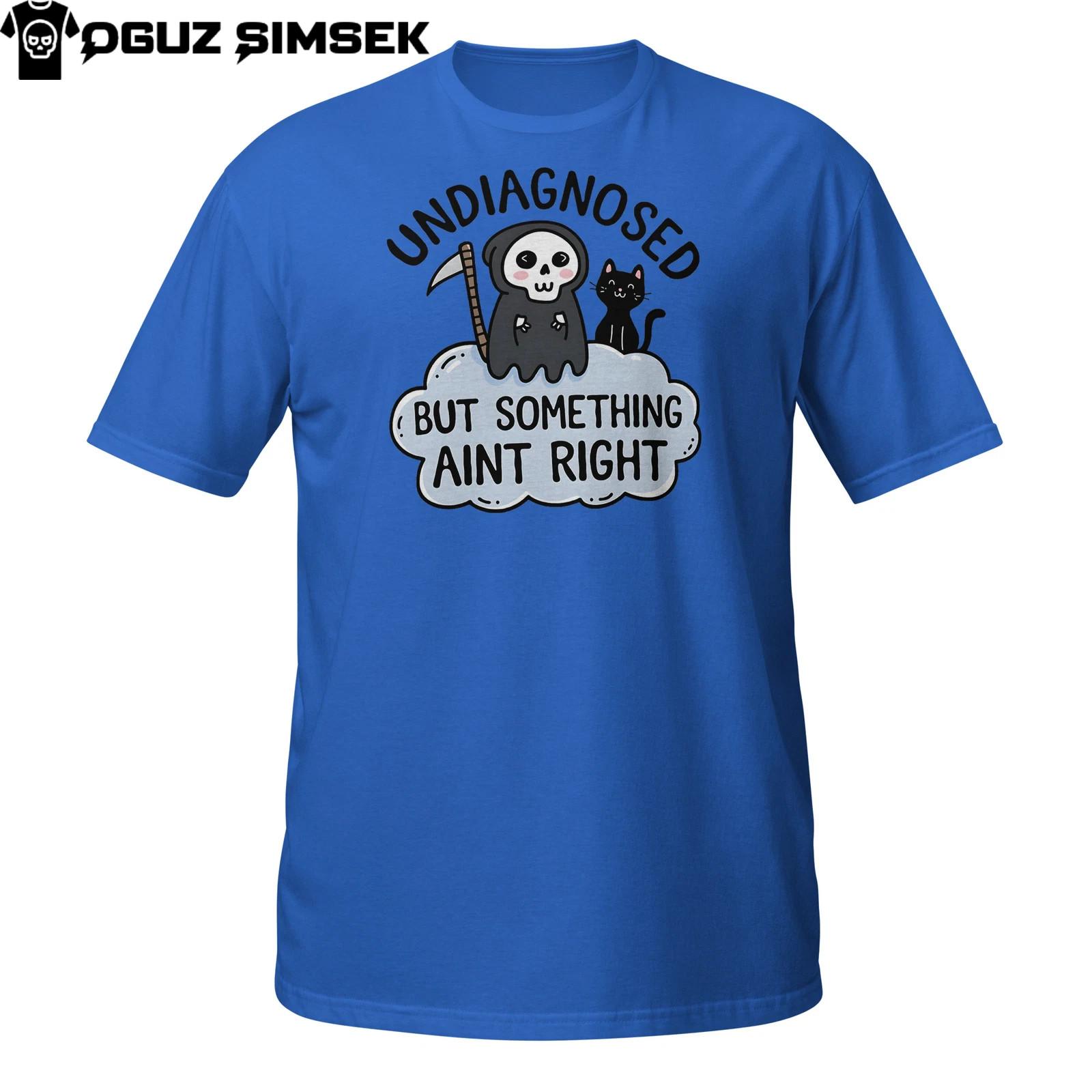 Undiagnosed Grim Reaper T-Shirt Mens Womens Tees Top | Funny Dark Humor Mental Health Tee L