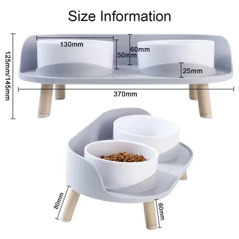 Cat Bowl Ceramic Double Bowl Dog Bowl Cat Pan Food Bowl Protection Cervical Spine Anti Overturning Cat Water Bowl Supplies