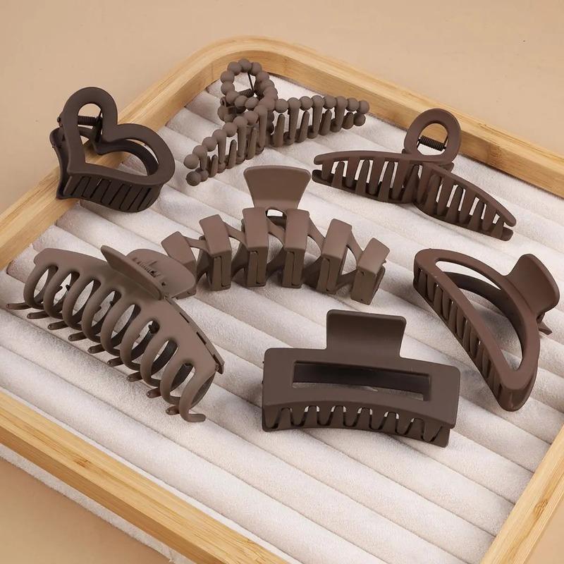 New Fashion Milk Cafe F Hairpin Combination Grab Clip Set Amazon Frosted All-match Hinky Hair Accessories Shark Clip