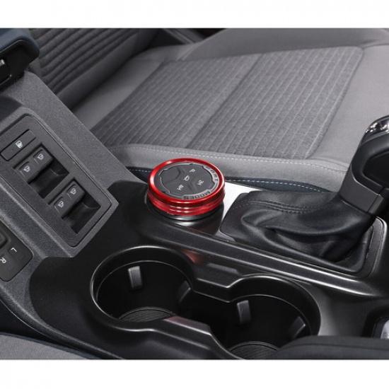 Red 4WD Four-wheel Drive Knob Ring Trim Cover for Ford Bronco  Aluminum Alloy