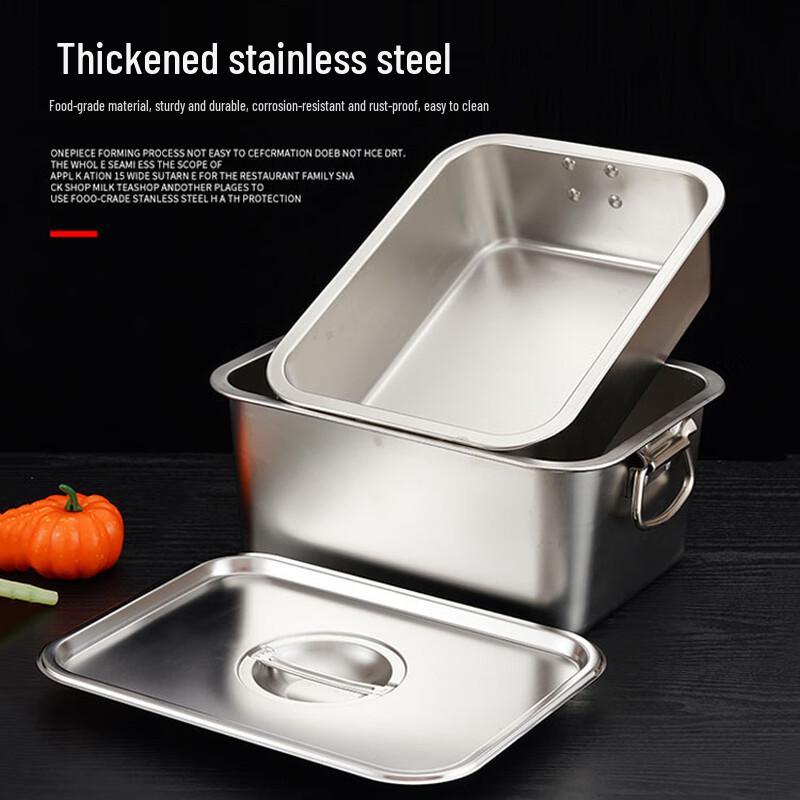 Rechteckiges Edelstahlbecken mit Griffen