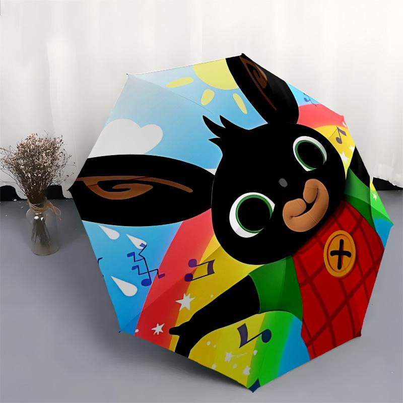 Rainbow Bunny Automatic Opening and Closing, 8 rib Structure Portable Umbrella, Suitable for Men and Women in All Seasons Perfect Gift for