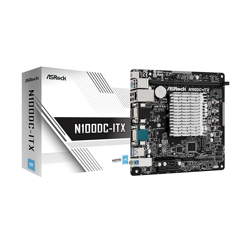 

Безвентиляторна материнська плата з вбудованим процесором ASRock N100DC-ITX Процесор Intel із N100 Mini ITX [продукція місцевого авторизованого дистриб’ютора]