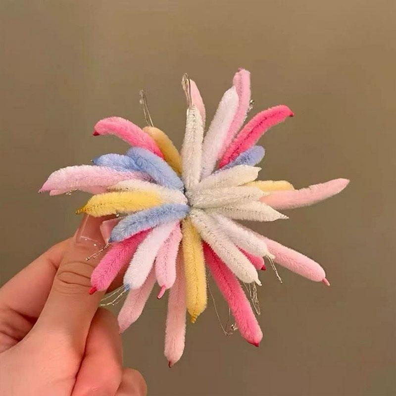 Hair Accessories New Year Colorful Glowing Fireworks Twist Bar Hair Clip Women 2026 New Style Atmosphere Hair Clip Duckbill Clip