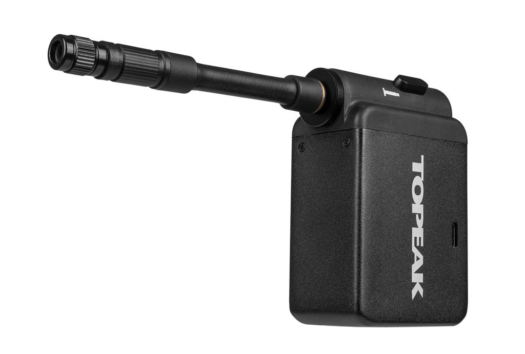 Topeak Digitale Elektropumpe mit Digitalanzeige für Fahrrad Schwarz E-Booster Reifen,