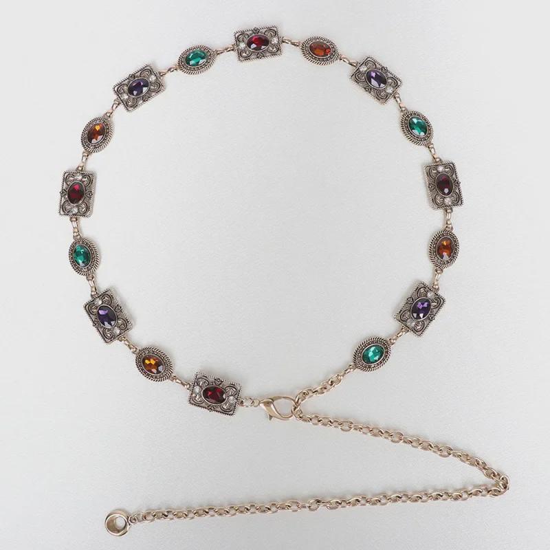Women's Rhinestone Retro Carved Waist Chain: Versatile, Fashionable Skirt Accessory