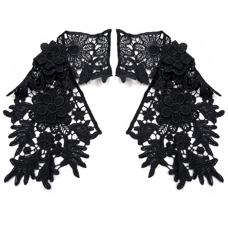 Water Soluble Lace Hollow Embroidery Shoulder Flower Doll Collar Lace Accessories Leaf Pattern Three-Dimensional Hollow Applique Fake Collar