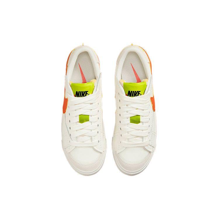 Nike Baskets Blazer Low 77 Jumbo Voile Orange Vif Femme Blanc Vert Atomique DQ1470-103