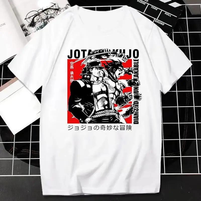 Japanese Anime JOJO Bizarre Adventure Graphic Print T Shirt Men Women Fashion Streetwear Short Sleeve Plus Size T Shirt Unisex