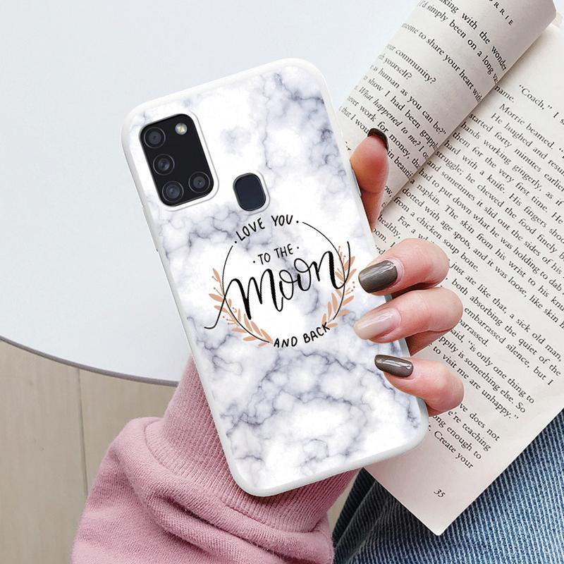 Case For Samsung Galaxy A21S Back Cover Protective Silicone Fundas Fashion Marble Stone Texture Coque For Samsung A21S Capa