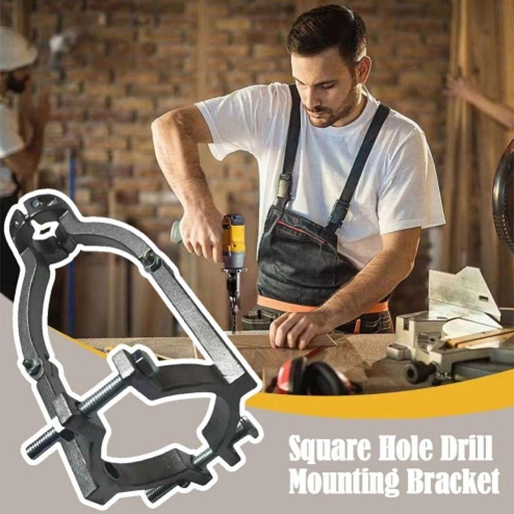Adjustable Clamp Electric Drill Mounting Bracket Portable Drill Bit Adapter  Square Hole Drill Bits
