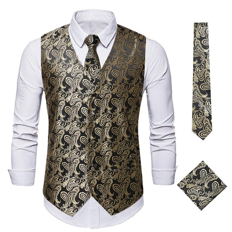 

Чоловічі жилетки з вишивкою MAGLESON Осінь Нова мода Sun Flower Vest XXXL золотий