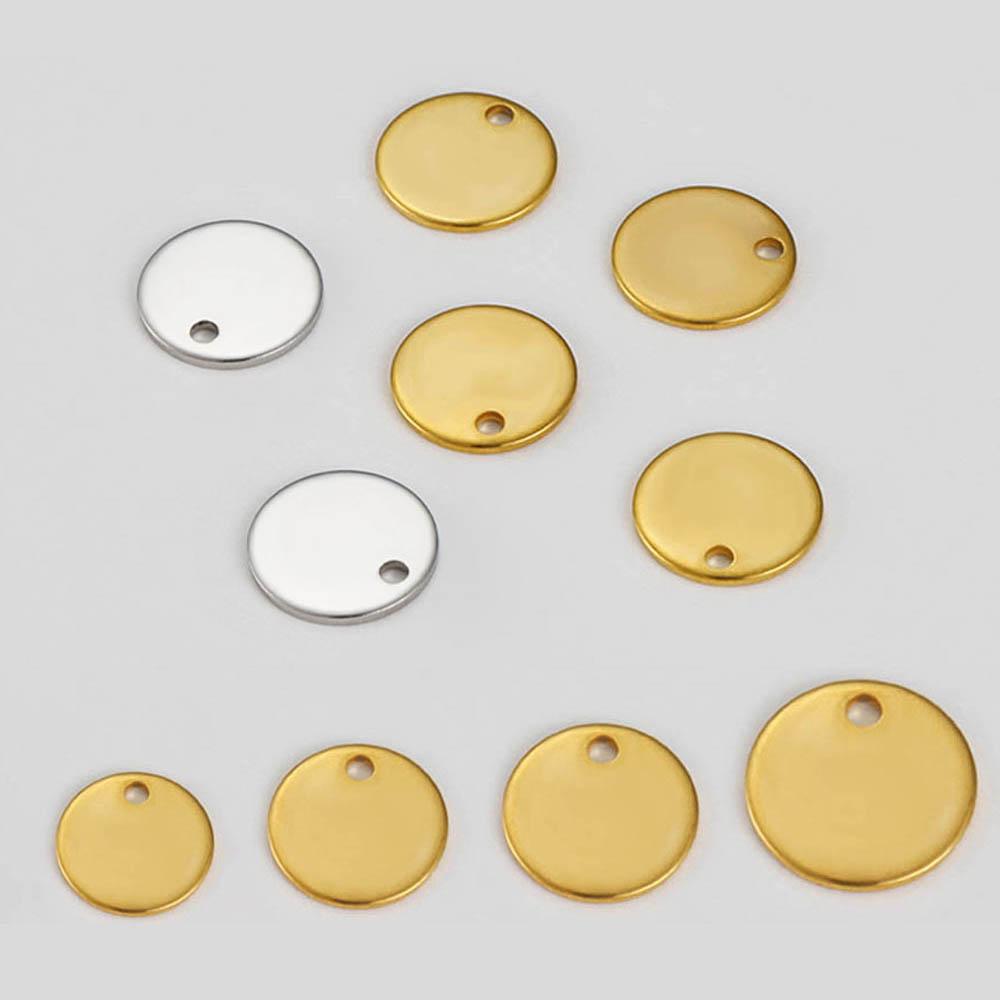 40-100 stuks Goud 8-15mm Roestvrij Staal Lege Stempel Hondenhanger Bedels Stempel Lege Hangers DIY Armband Bedel Sieradenonderdeel