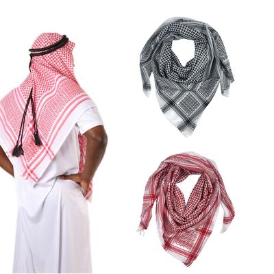 Foulard Arabe Musulman Shemagh Foulard de Tête Ethnique Arabe DubaïSaoudien Tour de Cou Respirant Keffieh Enveloppe de Tête Hijab Foulard