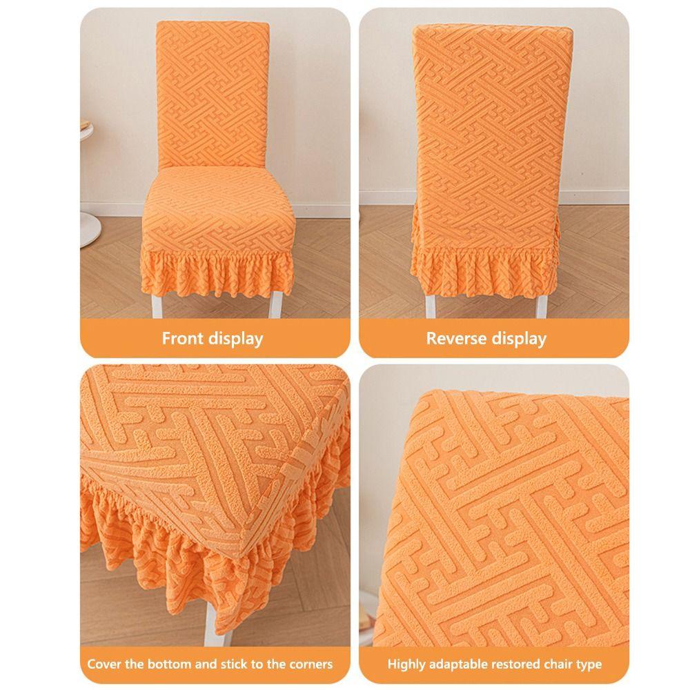 New Skirt Dining Chair Cover Jacquard Soft Anti-dirty Stool Slipcover Elastic Thickened Living Home Decor Pet Room