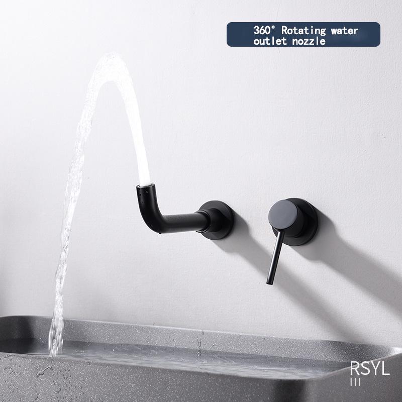 Concealed Wall-Mount Hot/Cold Basin Faucet for Hotel Projects