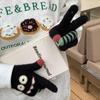 Funny Monster Finger Touch Screen Plush Knitted Gloves Cute Winter Knitted Gloves Warm Thickened Velvet Split Finger Gloves