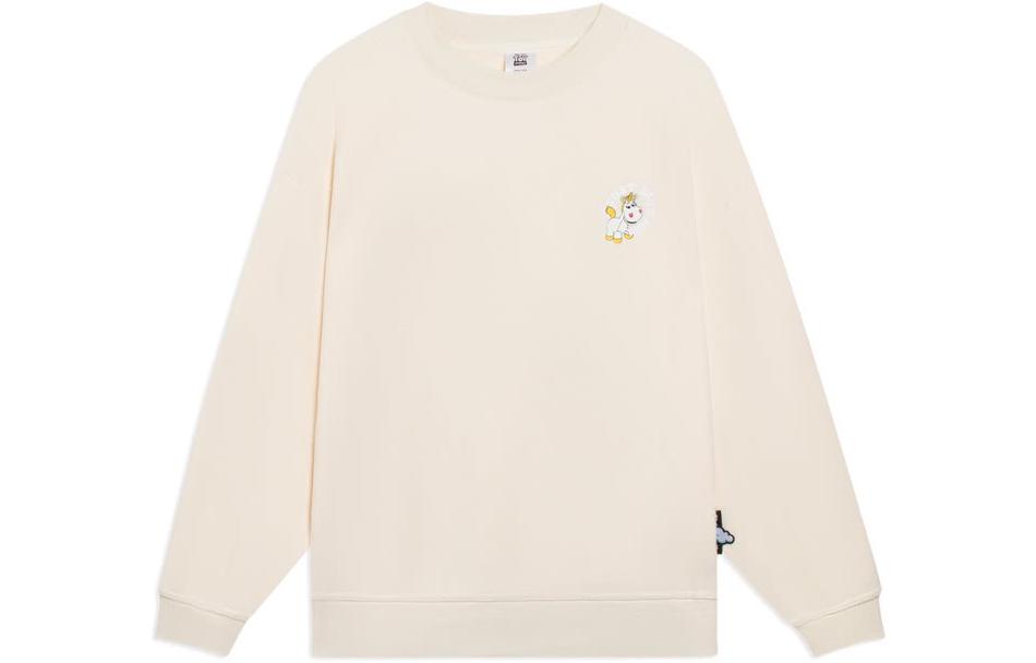 Li Ning X Disney Sweatshirts Women's Ecru Crew Neck Thickened Regular AWDSF36-2