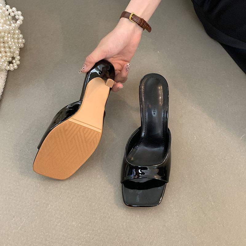 Fashion Fashion Square Toe Women 7cm Heels Pumps Shoes New In Spring Summer Female Slip On Footwear Ladies High Heels Shoes Slides