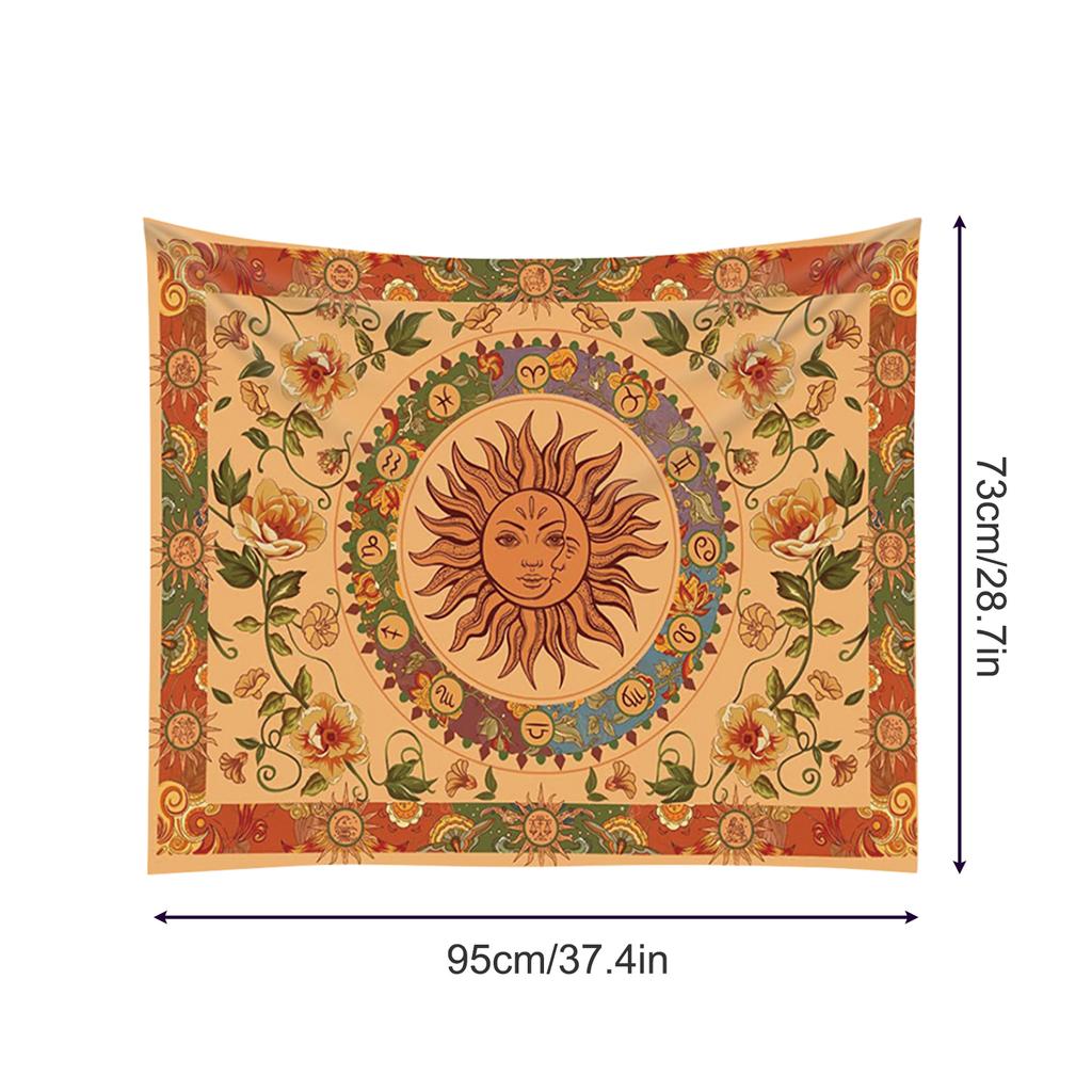 Divination Tapestry Polyester Fabric Sun Hanging Tapestry for Bedroom Living Room 150x150cm