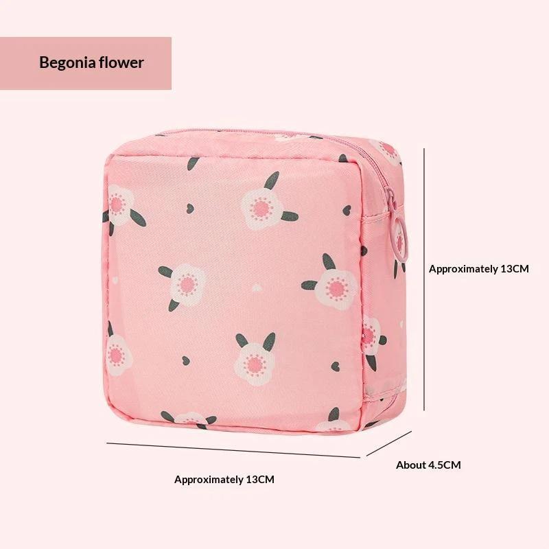 Women Sanitary Napkin Tampon Storage Bag Portable Waterproof Organizer Pouch Cartoon Pattern Sanitary Napkin Bag