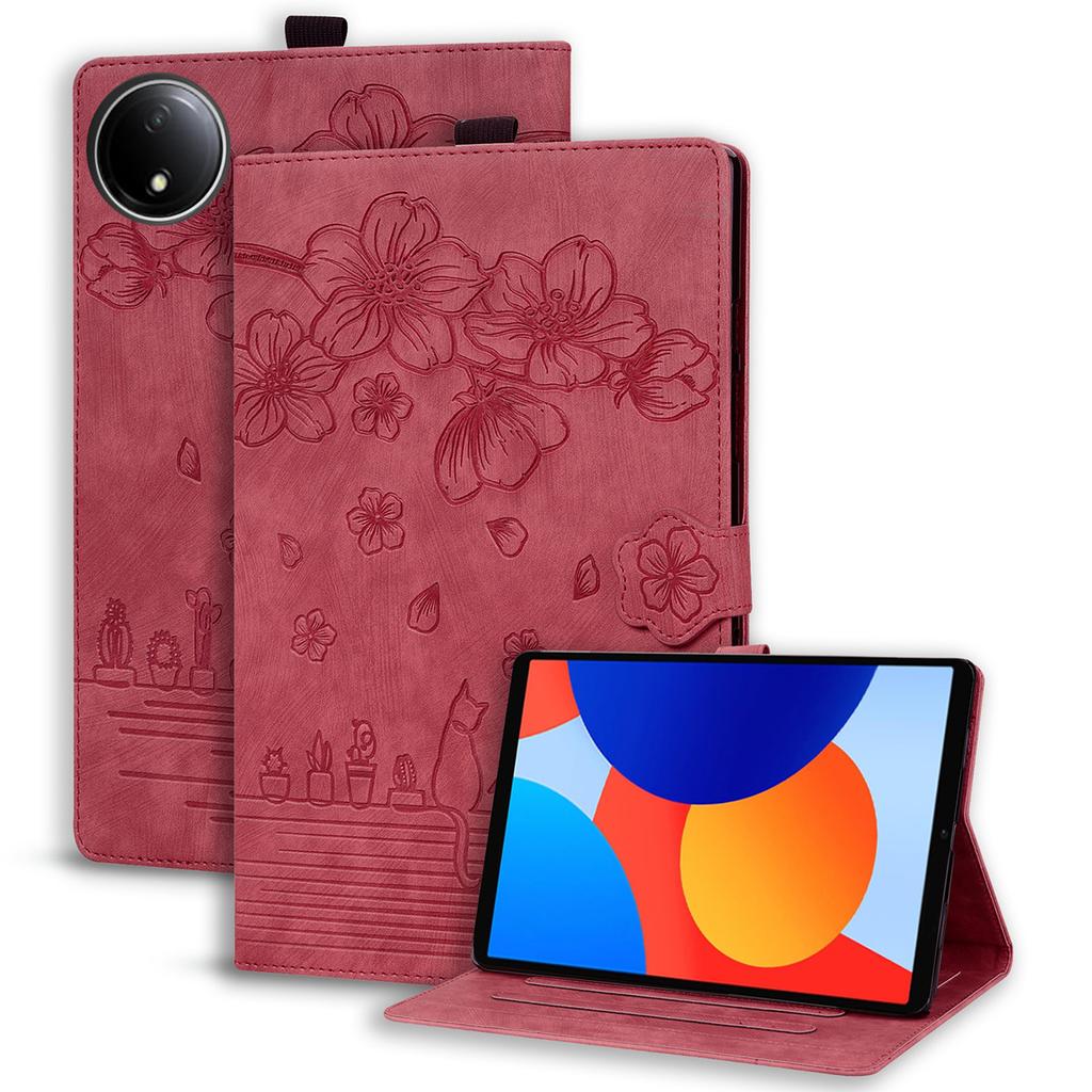 For Xiaomi Redmi Pad SE 4G 8.7 inch Case Card Slots Leather Tablet Stand Folio Cover Flower Cat