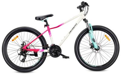 26 Inch Mountain Bike Mtb Shimano 21 Speeds Suspension Disc Brakes Kickstand Verdant Calix White Pink Mint