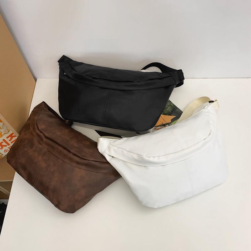 Pánská taška přes rameno, PU crossbody taška s velkou kapacitou, náprsní taška