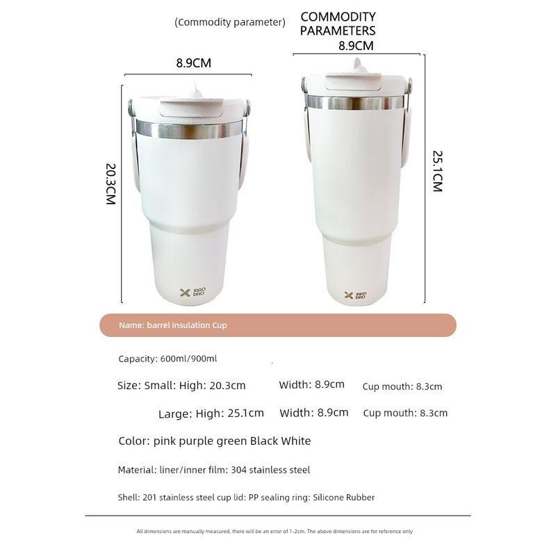 Large Capacity Vacuum Cup 2024 New Arrival Large Ice Cup Portable Vehicle-Borne Cup with Straw Summer Ins Traveling Vacuum Cup