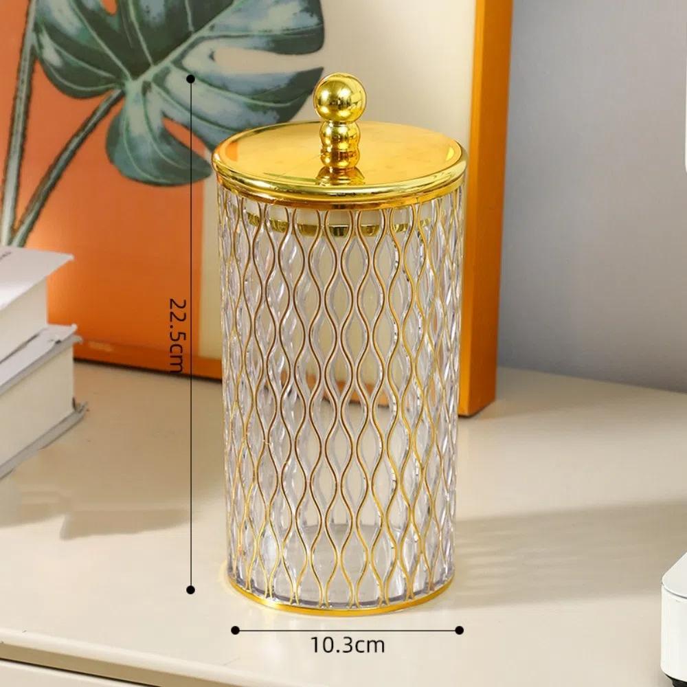 Europäisches Kristallglas Vorratsglas Silber Gold Vergoldet Aufbewahrung Hochfuß mit Deckel Schreibtischschmuck Kunst Heimdekoration