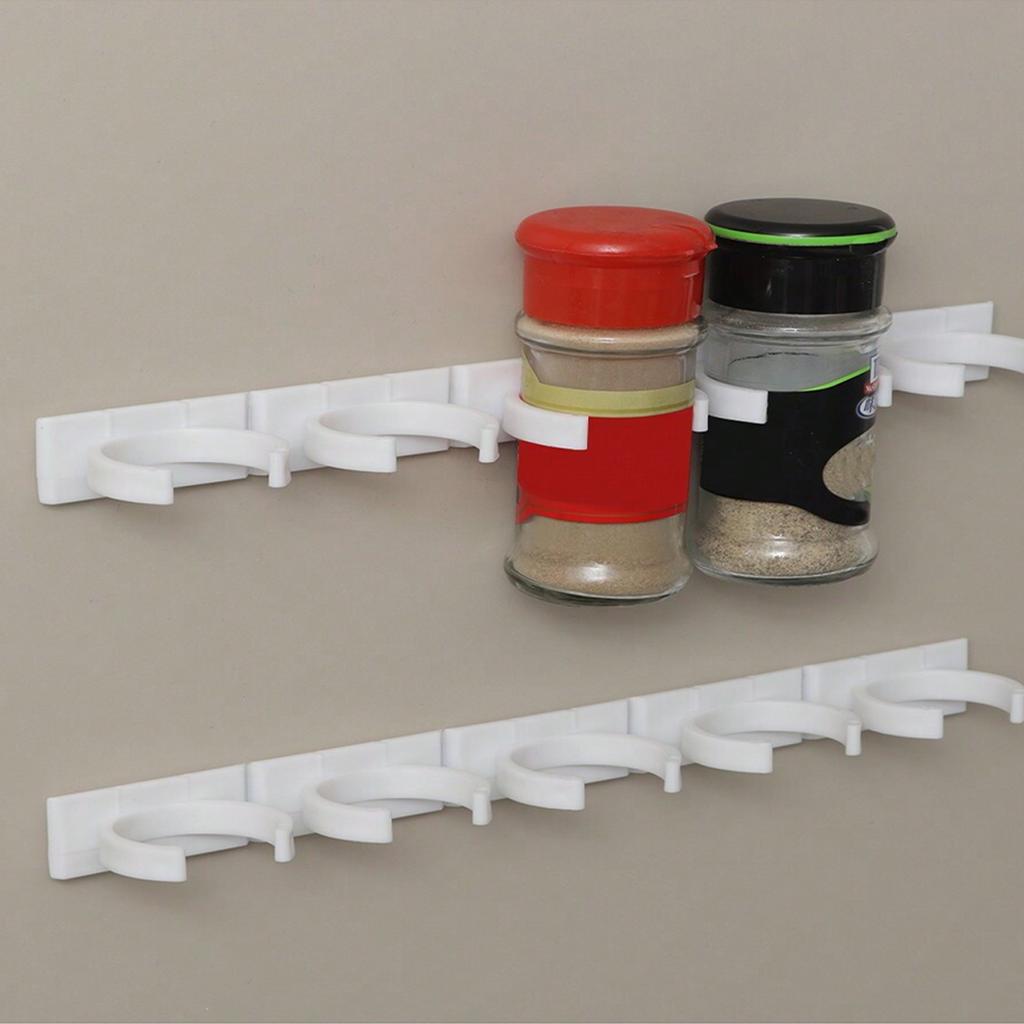 1pc-20/4 Rows,wall Mounted Space Saving Seasoning Cans and Bottle Holders,non Perforated Hanging Seasoningbottle Classification