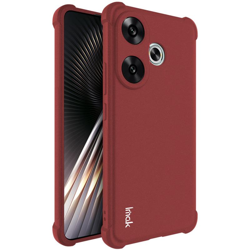 

IMAK For Xiaomi Redmi Turbo 3 5G/Poco F6 5G Case Matte TPU Drop Resistant Airbag Phone Cover Red