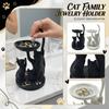 3D Printed Cat Jewelry Holder Tray with Three Cat Figures and Raised Dish for Organizing Rings Earrings and Small Accessories