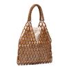 Women Wooden Bead Woven Hand Bag Exquisite Design Hollow-out Tote Bucket Shoulder Bag Female Handmade Beaded Handbag Bolso Mujer
