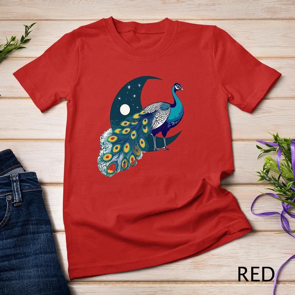 Peacock With Moon Peacock Lover T-Shirt Unisex T-shirt 7 S