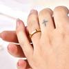 Korean Simple Ring Titanium Steel Natural Stone Female Ins Non-Color  Ring for Anniversary
