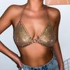 Transition Sexy Bar Club Chest Necklace Body Chains Sexy Street Wear Fashion Air Drill Tassel Vest Gold
