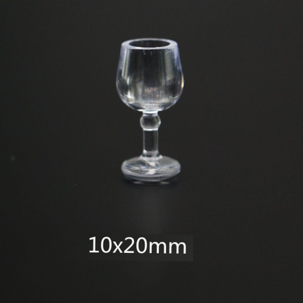 10Pcs/Set Red Wine Glass Dollhouse Wine Glass Dollhouse Miniature Glass Cup  Scene Ornament