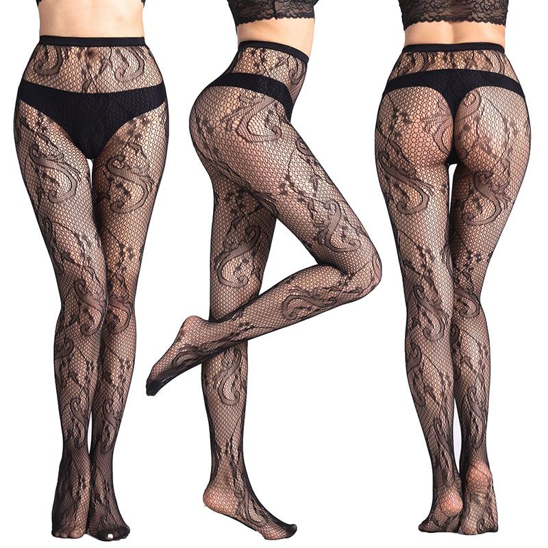 Women's Fishnet Tights Jacquard Weave Seamless Pantyhose Sexy Fish Net Stockings Yarns Fashion Accessory Stockings