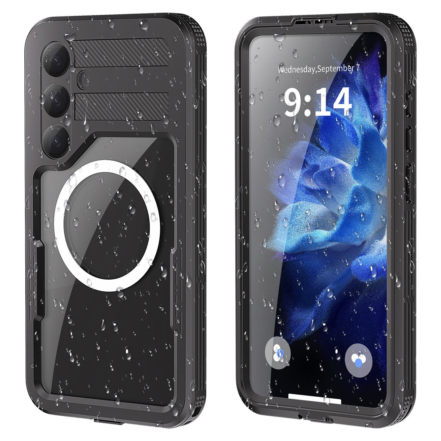 

REDPEPPER For Samsung Galaxy S25+ IP68 Waterproof Magnetic Case Clear Phone Cover Lake Blue+Cyan