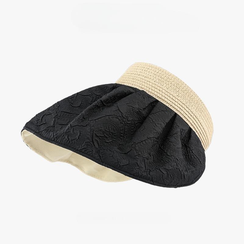 

Летняя солнцезащитная шляпа с козырьком, женская защитная от ультрафиолета, солнцезащитная шляпа с пустым верхом, летняя шляпа-ракушка с большим полями и принтом Adjustable