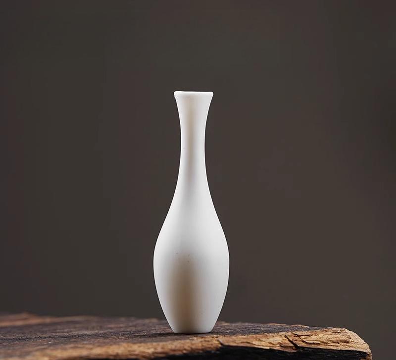 

Новая китайская мини белая фарфоровая ваза для цветов, керамическая ваза Дзен зеленый укроп медные монеты трава для вставки цветов белая вода цветок