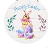 Easter Bunny Wooden Hanging Sign - Charming Front Door Decoration