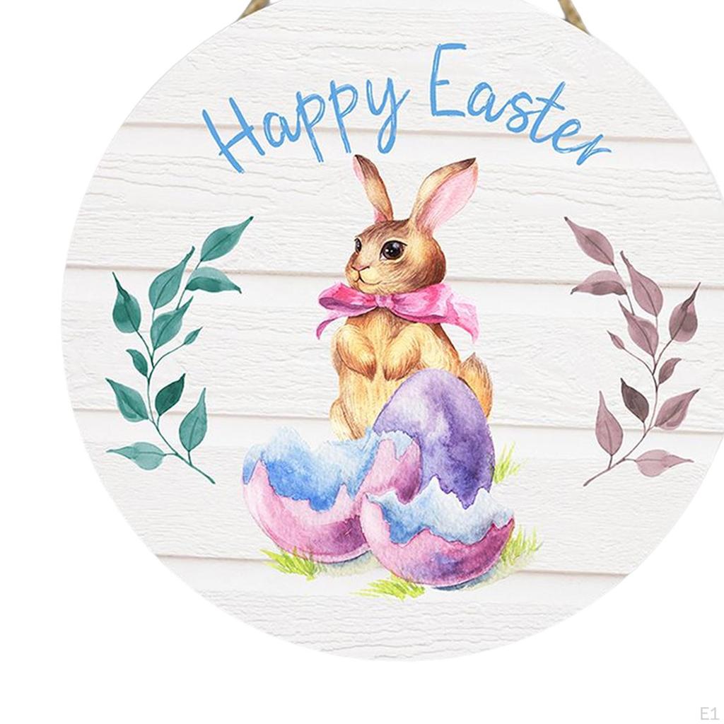 Easter Bunny Wooden Hanging Sign - Charming Front Door Decoration
