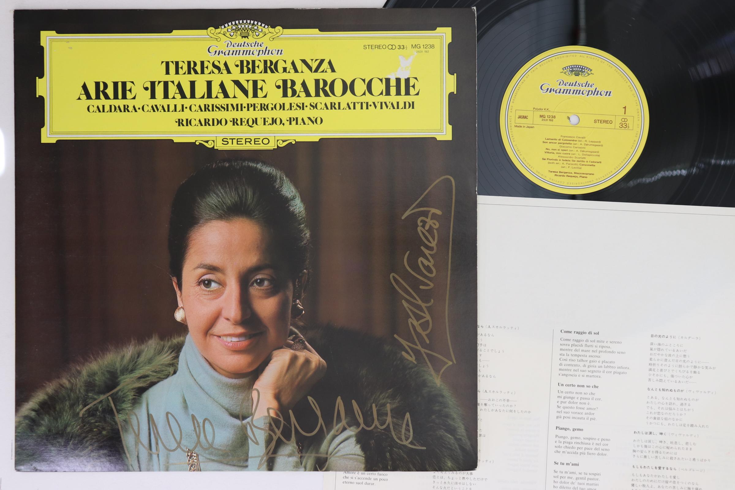 

LP Record TERESA BERGANZA RICARDO REQUEJO Arie Italiane Barocche Caldara Cava MG1238 POLYDOR Japan Classical Used