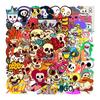 46PCS Cartoon Cute Skeleton Graffiti Sticker Luggage Pen Guitar Notebook Characters Guitar Waterproof Halloween Sticker Hot Item