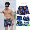 Men's Plus Size Floral Swim Trunks - Digital Print, Anti-Embarrassment, Flat Leg Beach Boxers